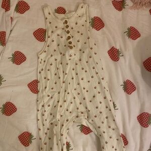 Quincy Mae girls peach overalls